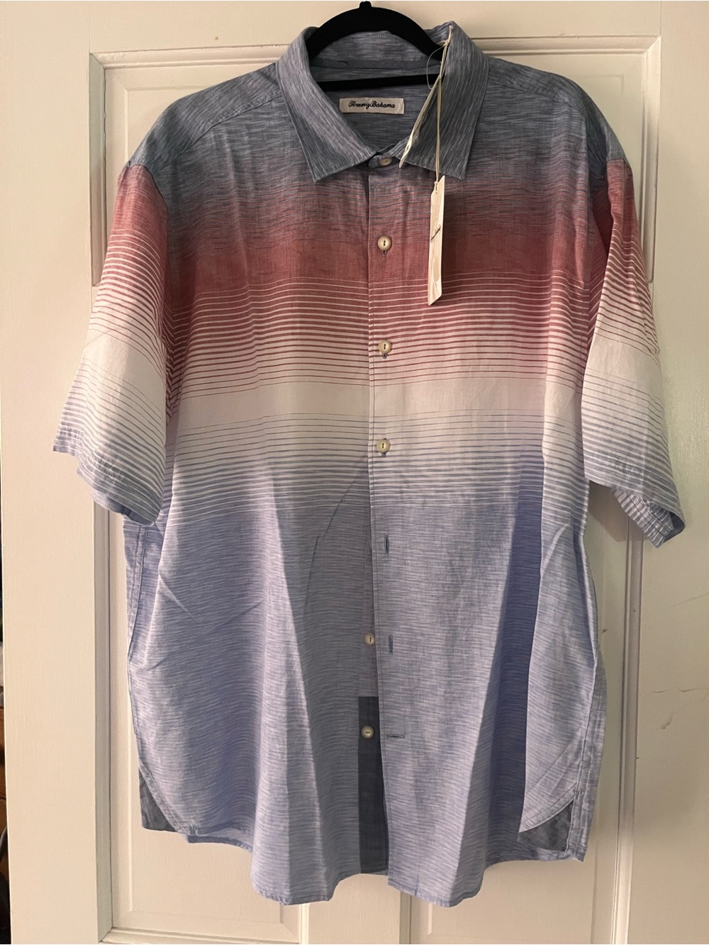 Tommy Bahama Red White Blue Ombre Short-Sleeve Button-Down Shirt